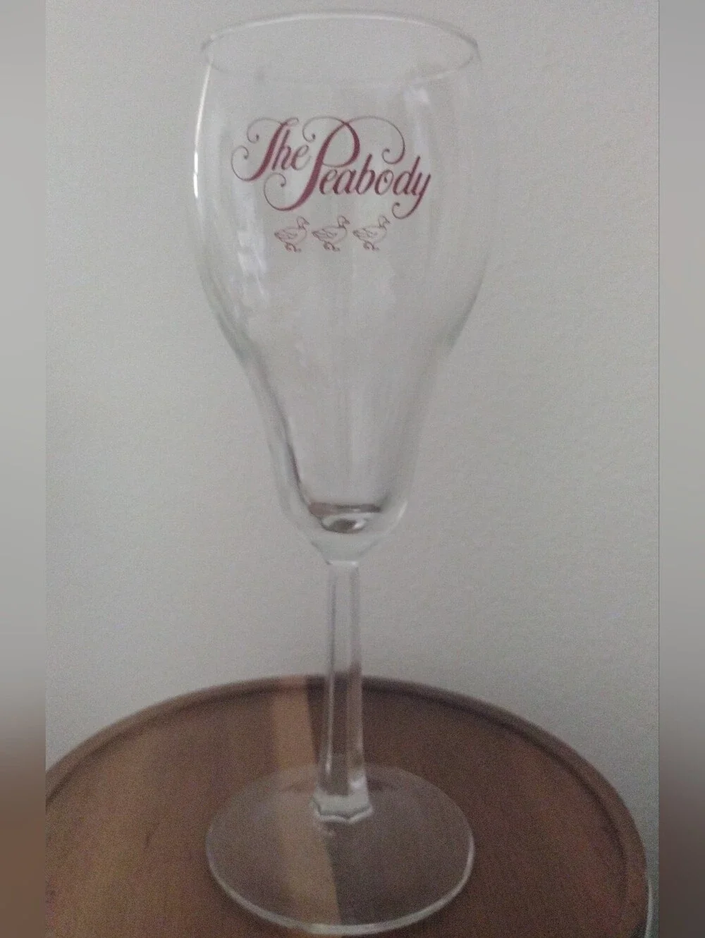 Peabody Hotel Ducks Logo Wine Champagne Glass  Vintage Collectible Souvenir